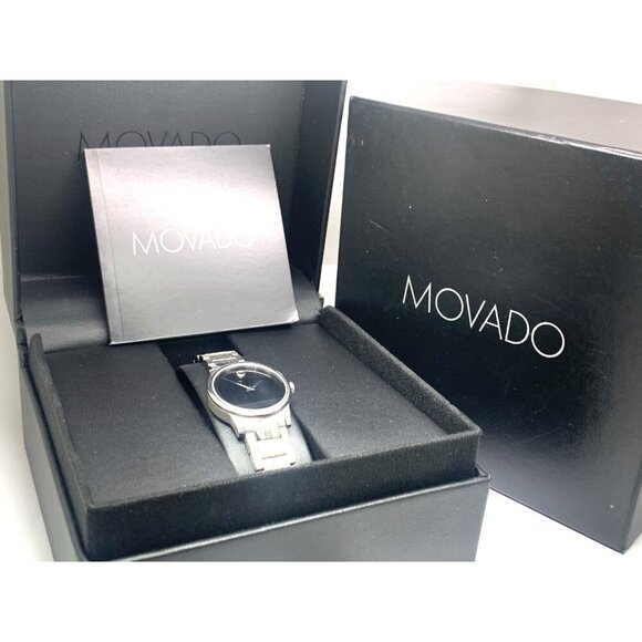 Movado Women\'s Watch 0607537 Museum Swiss Quartz Black Dial Silver Steel 28mm main image 14